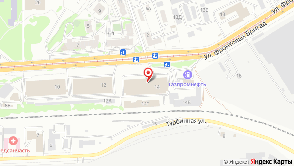 Карта адреса: Екатеринбург, улица Фронтовых Бригад, 14